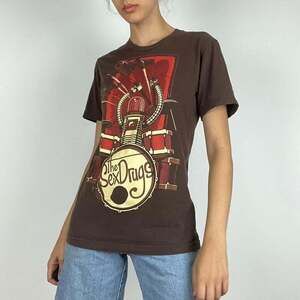Women's Brown and Red T-shirt